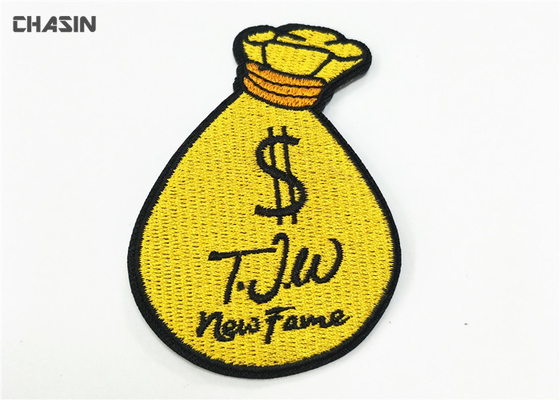 Китай Небольшой желтый Апплике вышивки латает логотип денег вполне вышил 2,75&quot; высокорослый завод